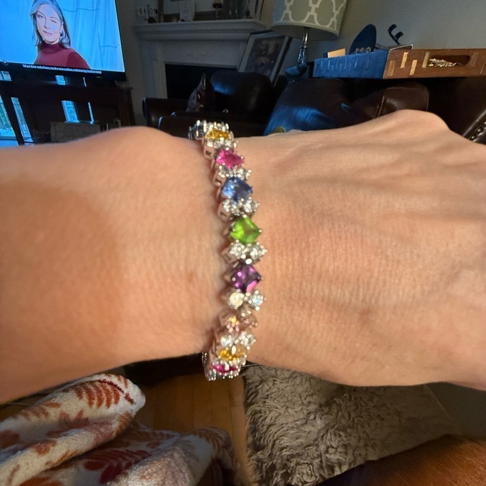 Nolan Miller glamour collection, multicolor, gemstone, tennis bracelet - Picture 3 of 6